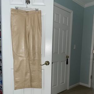 St John Sport by Marie Gray Champagne Leather Pants- size 12
